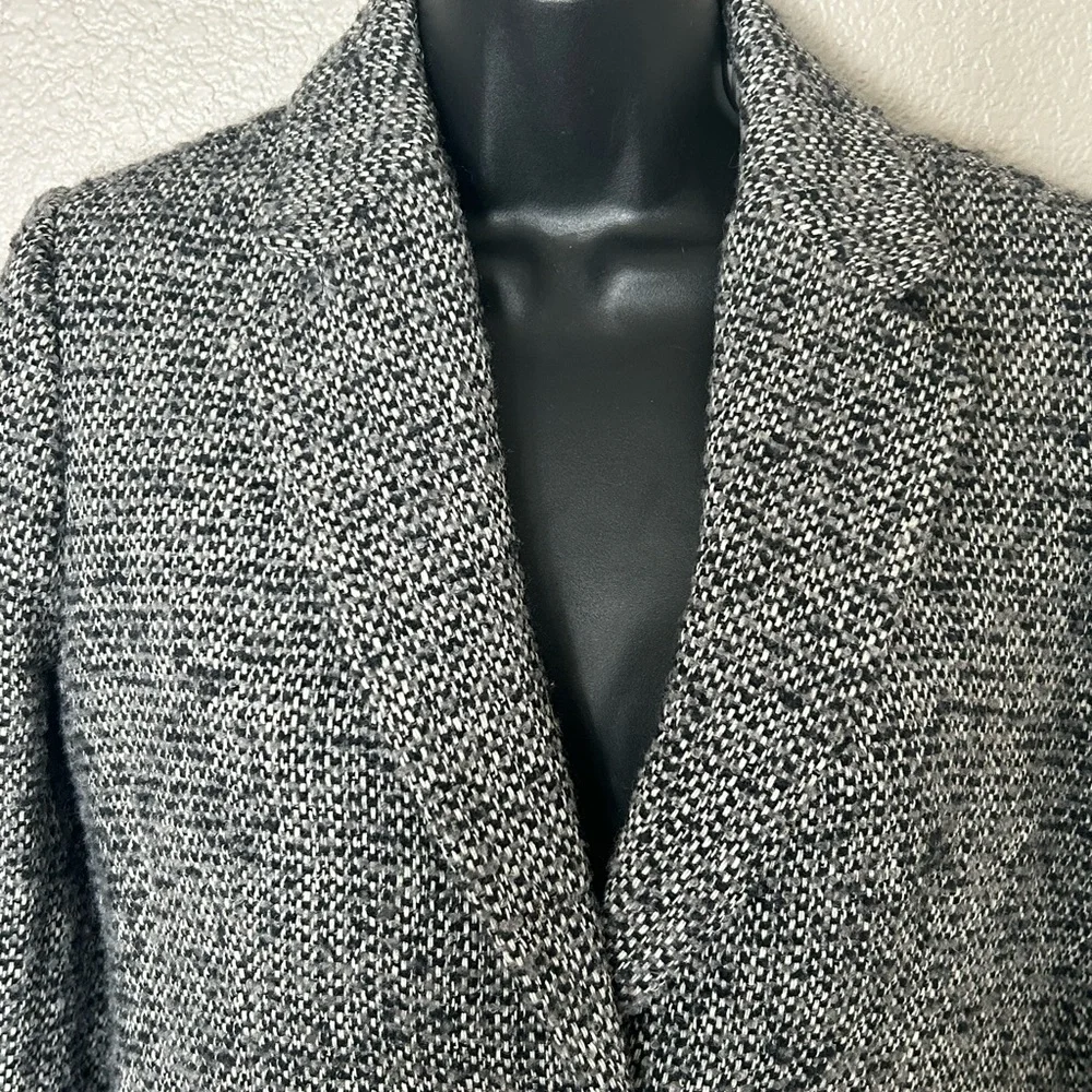 J. Crew Women's Tweed Tailored-Fit Mid-Length Wool Blend  Topcoat Sz 0 - Picture 4 of 11